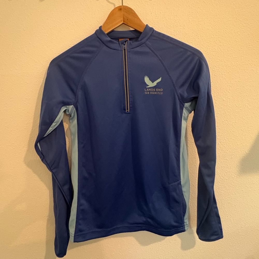 Golden Gate National Parks Conservation quarter zip blue run jacket